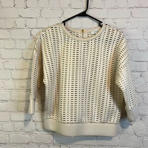 Milly Laser Cut Sweater size P Cream